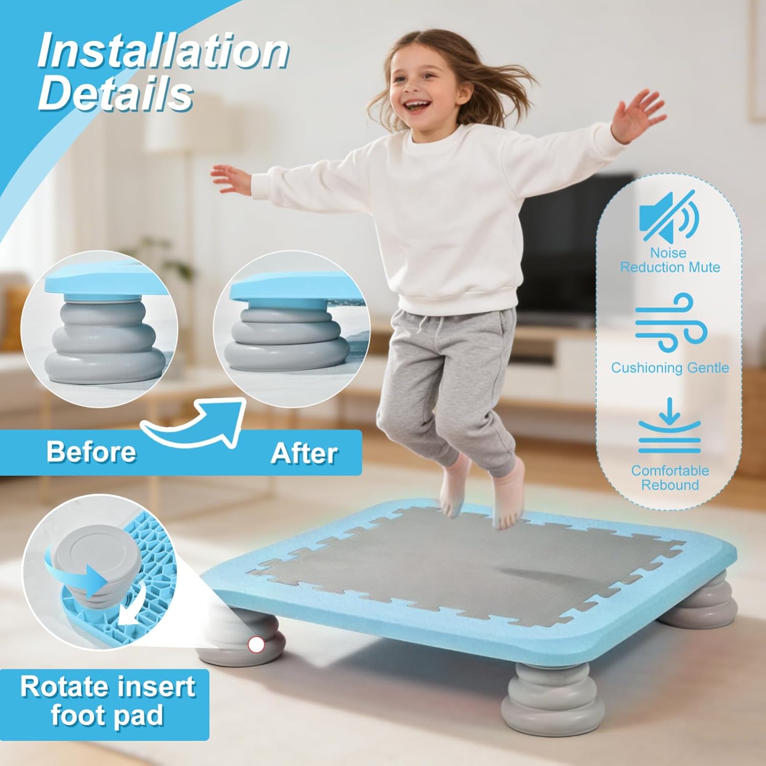 Training Net Mini - Kids Trampoline, Stable Bouncing Bed Mini