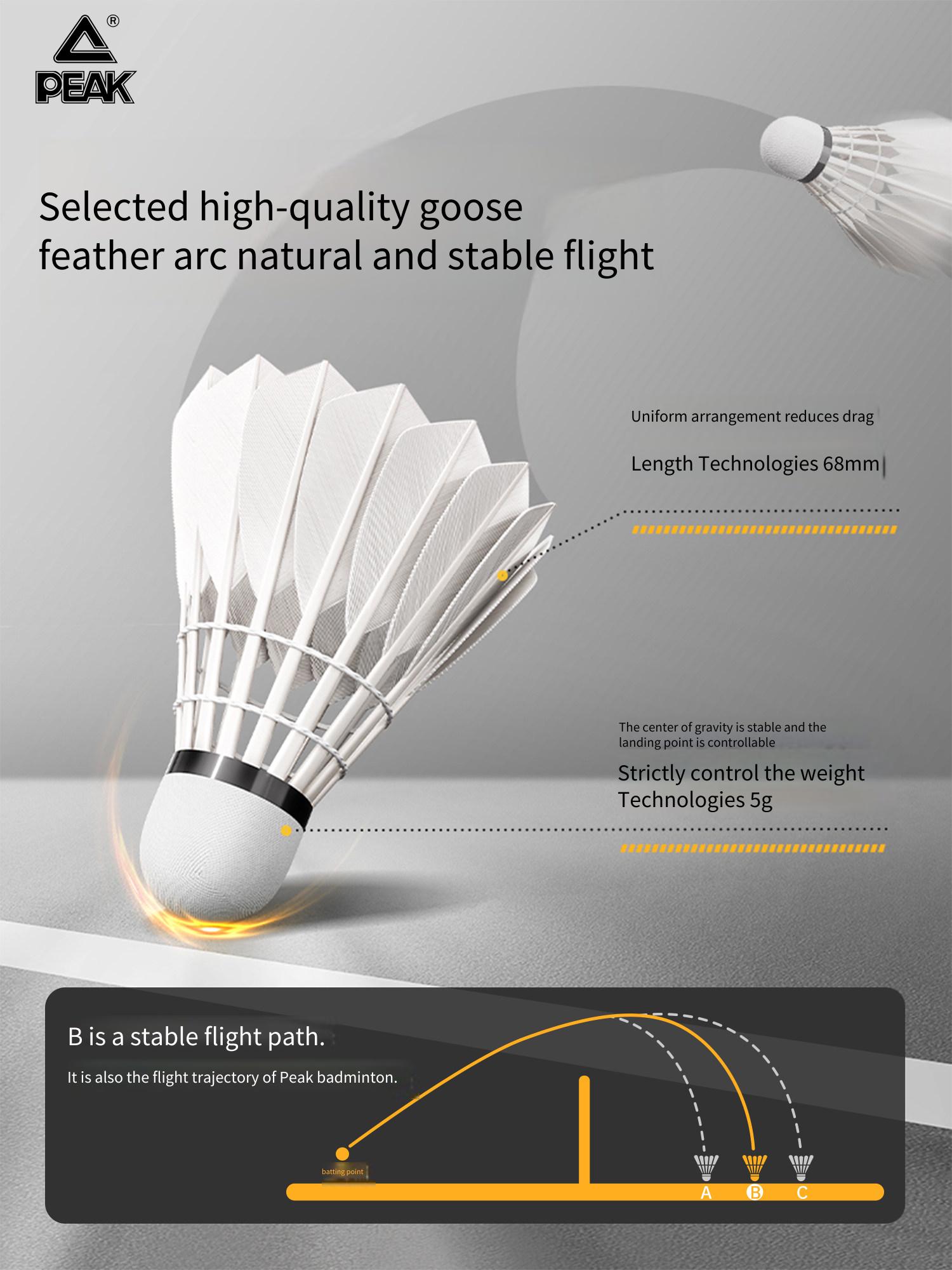 PEAK Goose Feather Badminton O - đánh giá và giá Badminton Victor