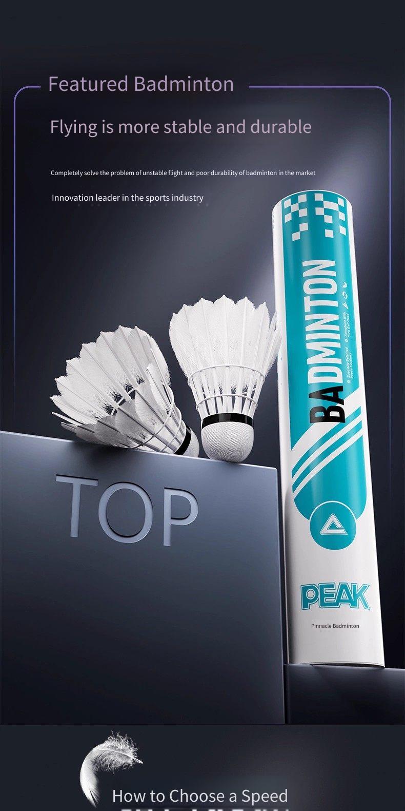 PEAK Goose Feather Badminton O - đánh giá và giá Badminton Victor